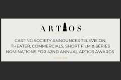Casting Society announcement artwork for the 42nd Artios Awards nominations