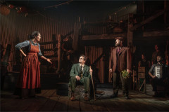 Katie Horner, Andrew Durand and Brandon J. Ellis in The Curious Case of Benjamin Button at The Public Theater. Photo by Joan Marcus