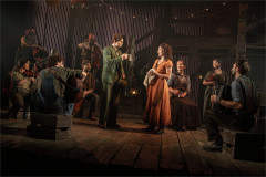 Andrew Durand and Kelsee Kimmel with the company of The Curious Case of Benjamin Button at The Public Theater. Photo by Joan Marcus