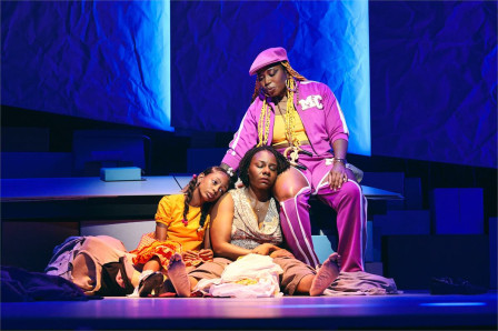 A scene from creation stories and all the important importants at LCT3’s Claire Tow Theater. Photo by Valerie Terranova