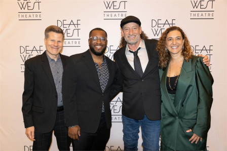 Bill Rauch, Zhailon Levingston, Troy Kotsur and Eva Price at Deaf West Theatre’s 35th-anniversary gala at Joe’s Pub. Photo by Curtis Brown