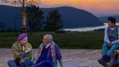 A Hudson Valley Shakespeare performance on the company's outdoor stage above the Hudson River in Garrison, New York