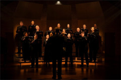 Jack D. Coen conducts the company of I Became We at Atlantic Theater Company. Photo by Ahron R. Foster