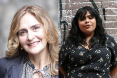 Playwrights Cusi Cram (left) and Amalia Oliva Rojas, whose new plays premiere in INTAR Theatre’s 2026-2027 season