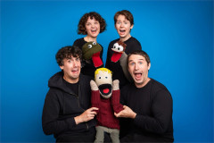 Recent Cutbacks performers with the sock puppets of KEVIN!!!!!. Photo by Bjorn Bolinder