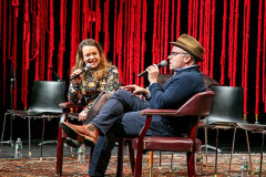 Kate Cortesi and J.T. Rogers in conversation at an earlier evening of LCT3’s Reading Series