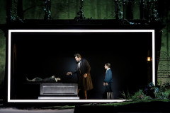 Peter Mattei as Abraham Lincoln and Everett Sobers as Willie in Lincoln in the Bardo at the Metropolitan Opera. Photo by Karen Almond / Met Opera