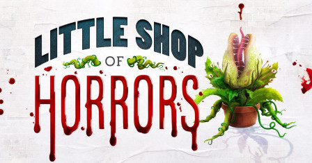 Little Shop of Horrors key art, with Audrey II in a flowerpot. Image courtesy of Little Shop of Horrors