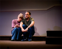 Susannah Flood and Greg Keller sitting side by side in Pre-Existing Condition. Photo by Austin Ruffer