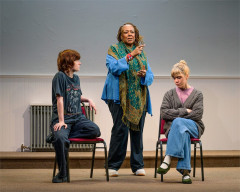 Susannah Perkins, Dael Orlandersmith and Susannah Flood in Pre-Existing Condition. Photo by Austin Ruffer