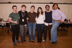 Hennessy Winkler, Erik Houck, Lilly David, Frenie Acoba, Sam Yousuf and Christiana Clark (left to right) at the first rehearsal of Spring Awakening. Photo by Michaelah Reynolds