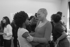 Khadija Sankoh and Lilli Cooper embrace in the Spring Awakening rehearsal room. Photo by Michaelah Reynolds