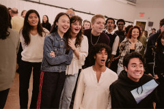 Frenie Acoba, Amalia Yoo, Grace Slear, Antonio Porciello, Nando Morland and Ryo Kamibayashi among the company at the Spring Awakening first rehearsal. Photo by Michaelah Reynolds