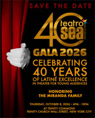 Teatro SEA 40th Anniversary Gala 2026 artwork, honoring the Miranda family