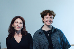 Marilu Henner and Shannon Purser in rehearsal for The Ask. Photo by Eran Zelixon