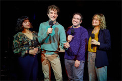 Gizel Jiménez, A.J. Shively, Jordan Matthew Brown and Angela Reed in The Dog Show. Photo by Jeremy Daniel
