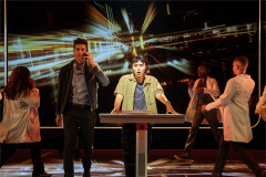 Drew Gehling, Wren Rivera and the company of The Heart at the Laura Pels Theatre. Photo by Joan Marcus