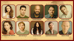 Classic Stage Company cast graphic for Waiting for Lefty: headshots of Tala Ashe, Raffi Barsoumian, Austin Durant, Greg Hildreth, Adam Kantor, Doireann Mac Mahon, Zach McNally, Sahar Milani, Cameron Scoggins and Henry Stram