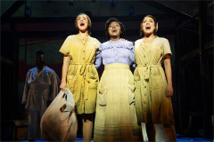 Solea Pfeiffer, Ledisi and Liisi LaFontaine in Wanted on Broadway. Photo by Julieta Cervantes
