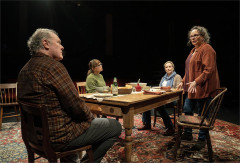 Jay O. Sanders and members of the company around the Apple family table in We'll See. Photo by Joan Marcus