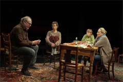 Jay O. Sanders with members of the company in We'll See. Photo by Joan Marcus