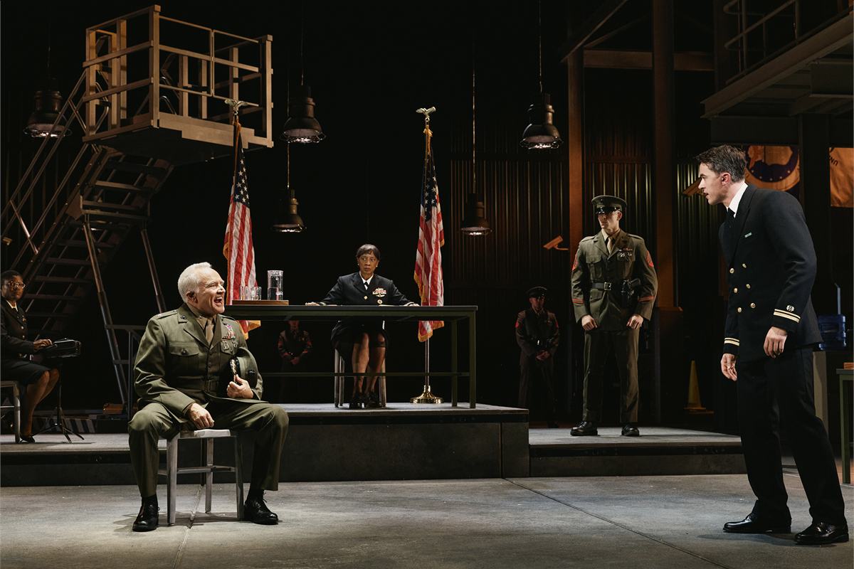 Bradley Whitford and Tom Blyth in A Few Good Men at the Vivian Beaumont Theater. Photo by Emilio Madrid