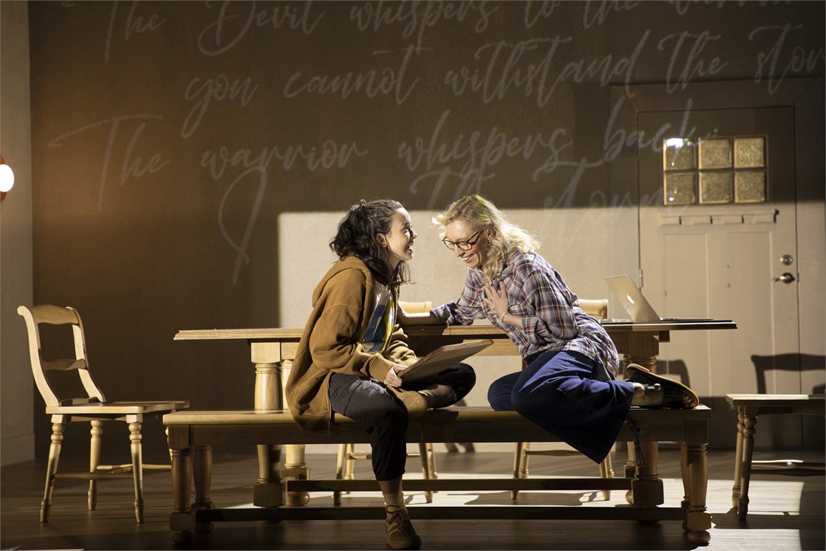 Izabel Mar and Crystal Finn in Anon at MCC Theater