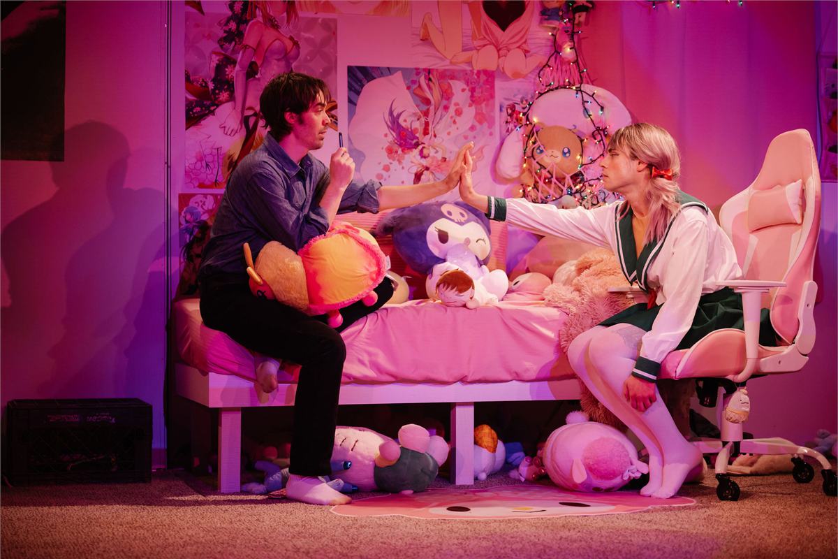 Christopher Dylan White as Target and Zachary Desmond as Miller in Degenerates at Playwrights Horizons. Photo by Jackie Abbott