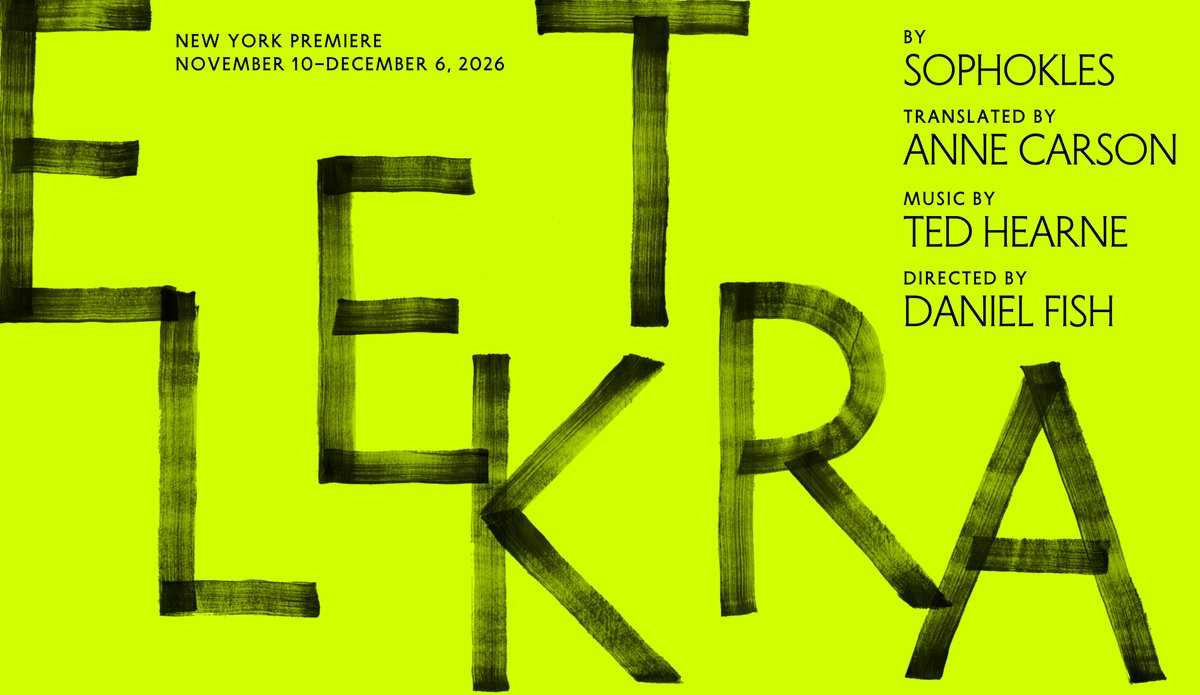 Key art for Elektra, directed by Daniel Fish, at Theatre for a New Audience