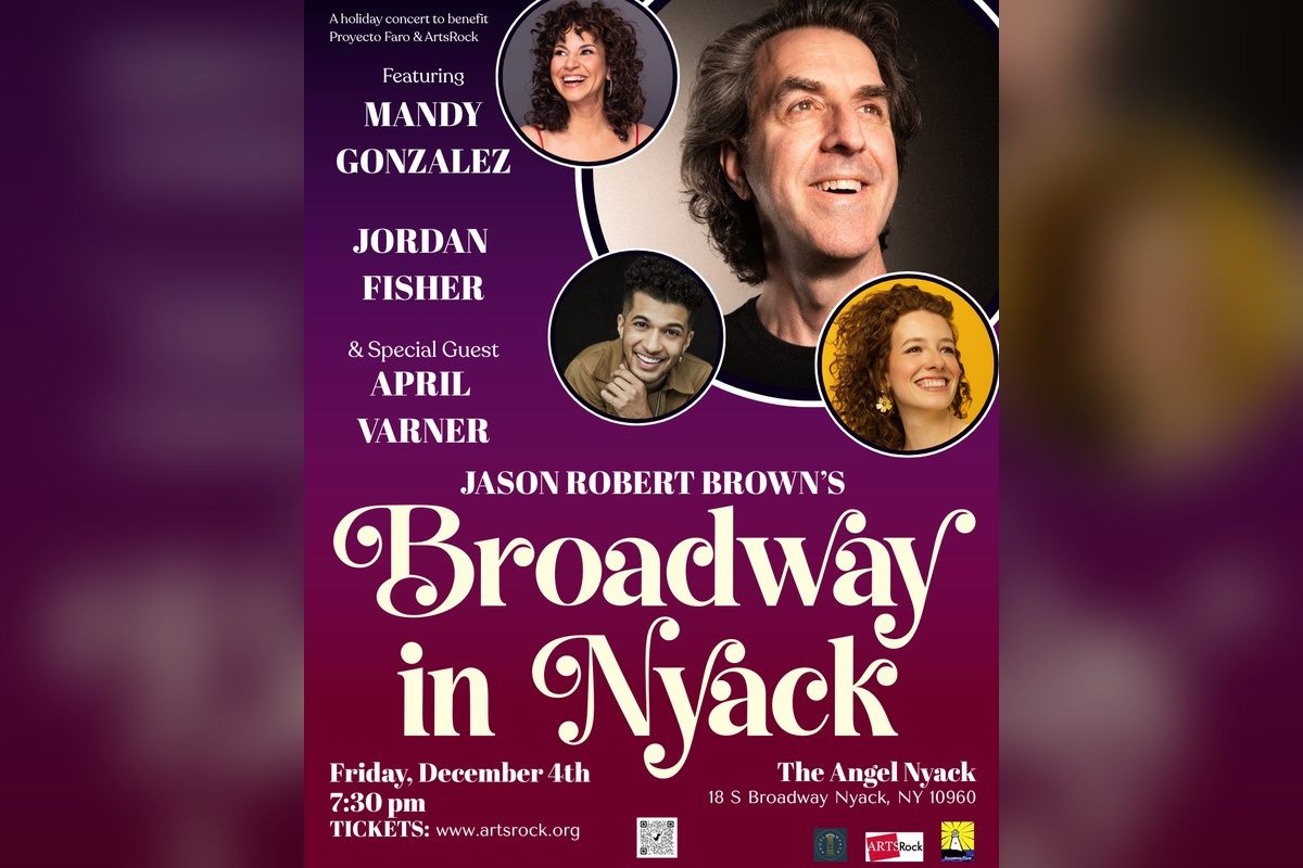 Poster for Jason Robert Brown’s Broadway in Nyack with Mandy Gonzalez, Jordan Fisher and April Varner at The Angel Nyack