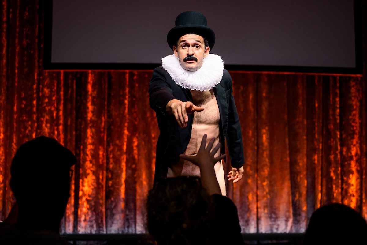 Damien Warren-Smith as Garry Starr in Garry Starr: Classic Penguins at Studio Seaview. Photo by Austin Ruffer