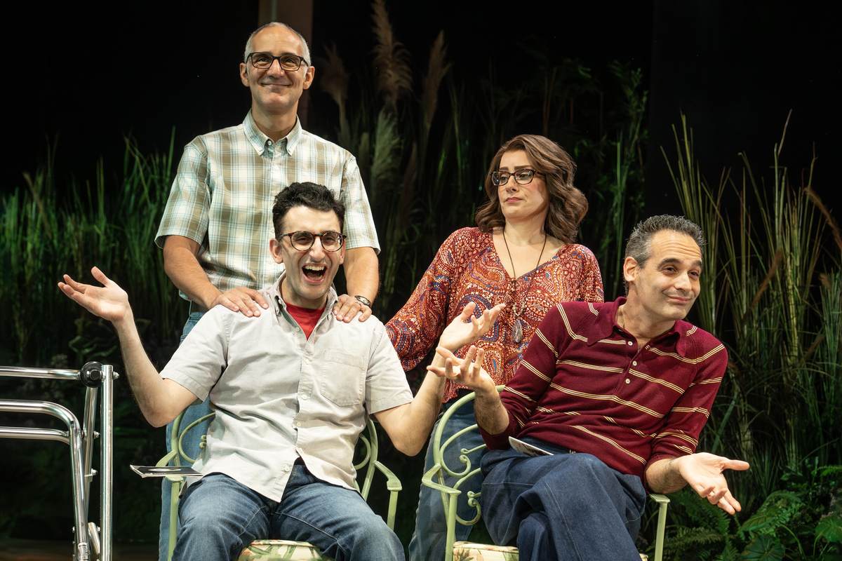Ryan J. Haddad with members of the company of Good Time Charlie at The Public Theater