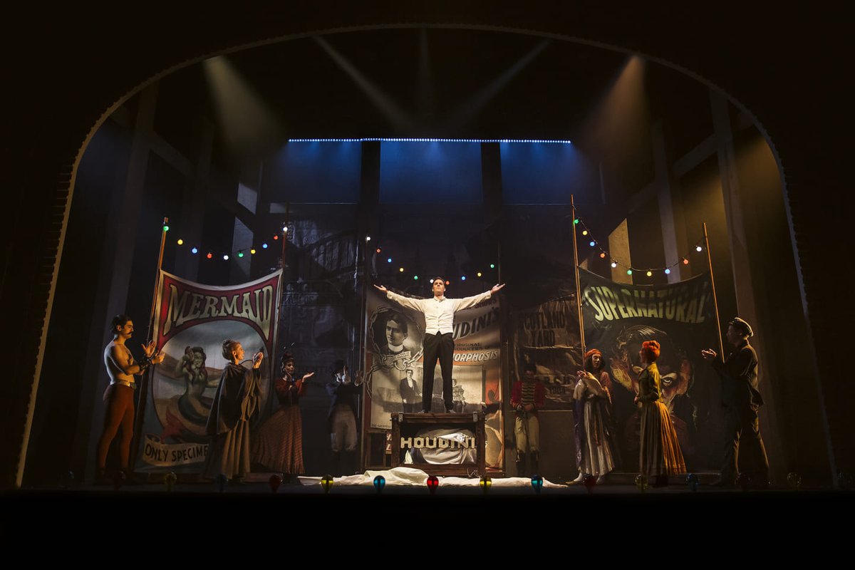 Ryan Silverman as Harry Houdini with the company of Houdini: A Magical Musical
