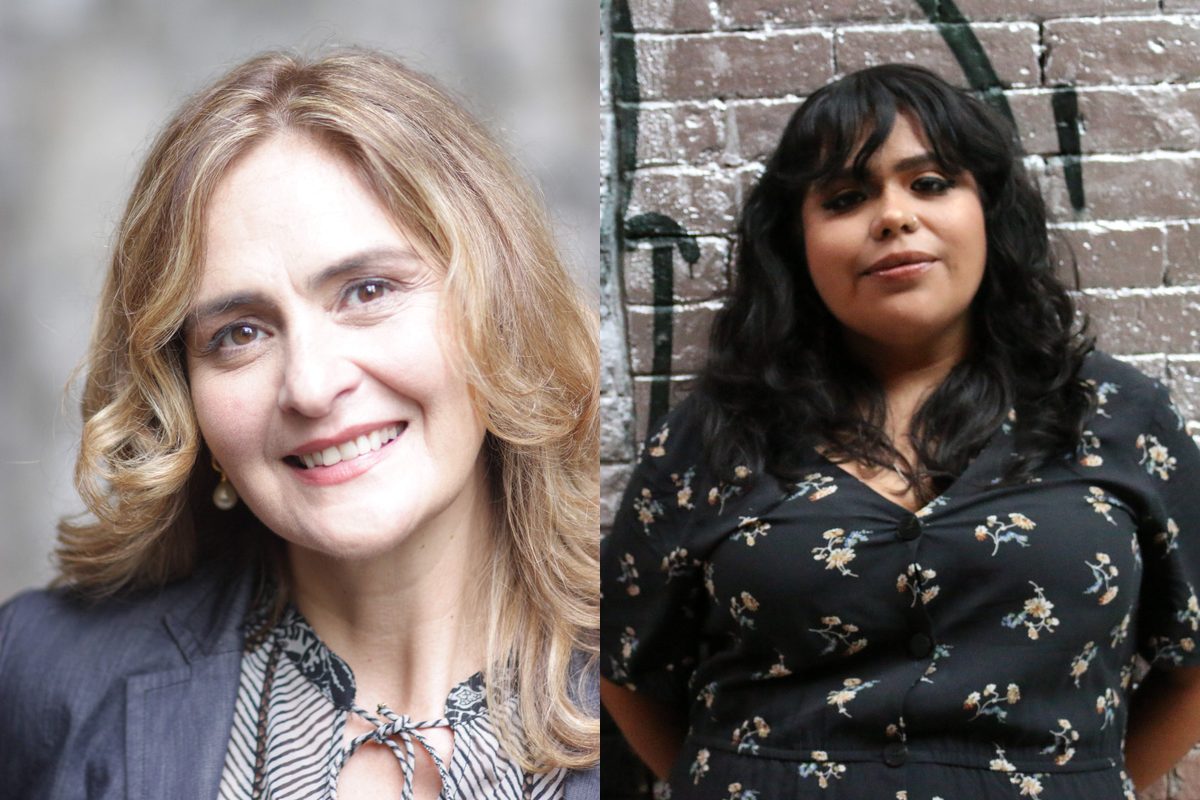 Playwrights Cusi Cram (left) and Amalia Oliva Rojas, whose new plays premiere in INTAR Theatre’s 2026-2027 season