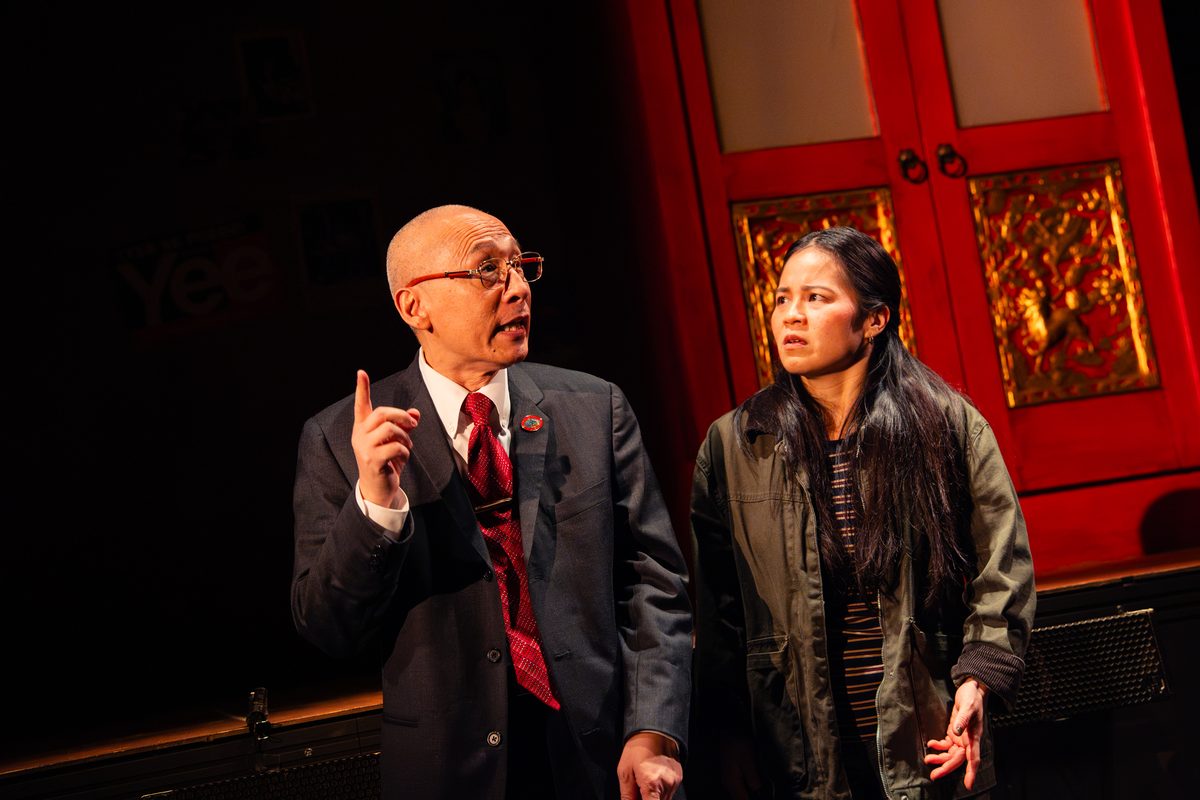 Francis Jue and Kelly Marie Tran in King of the Yees at Signature Theatre. Photo by HanJie Chow