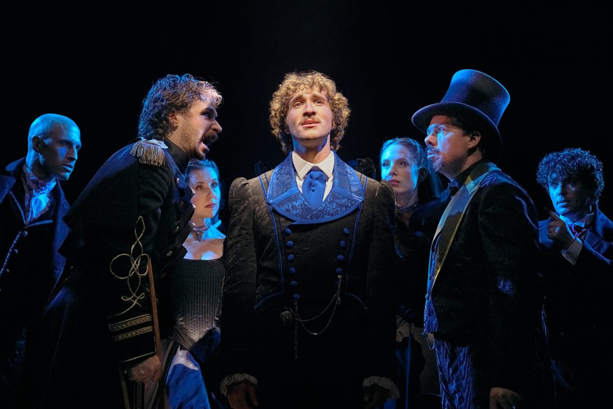 Jimmy Brewer, Jeremy Beloate and Ciarán McCarthy with the company of Midnight. Photo by Valerie Terranova