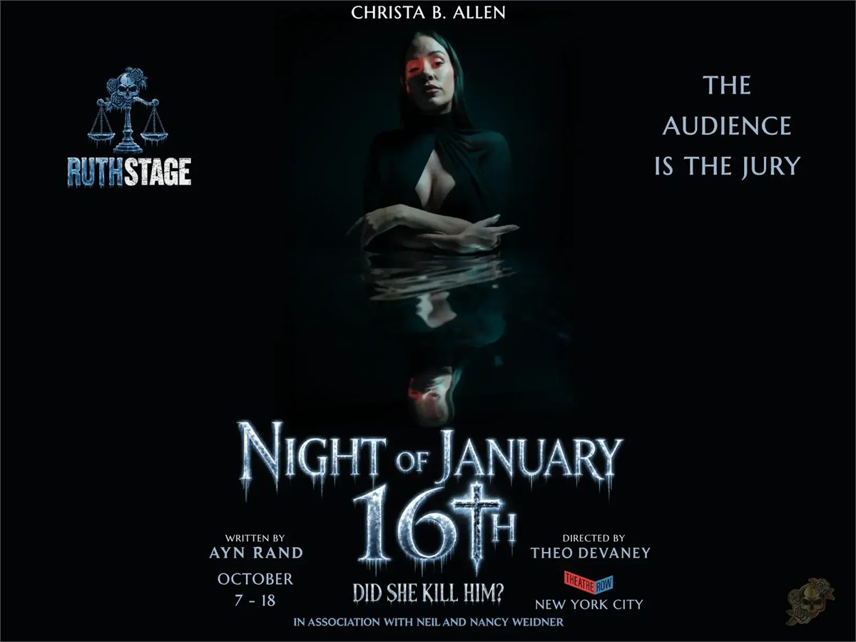 Key art for Ruth Stage’s Night of January 16th, starring Christa B. Allen