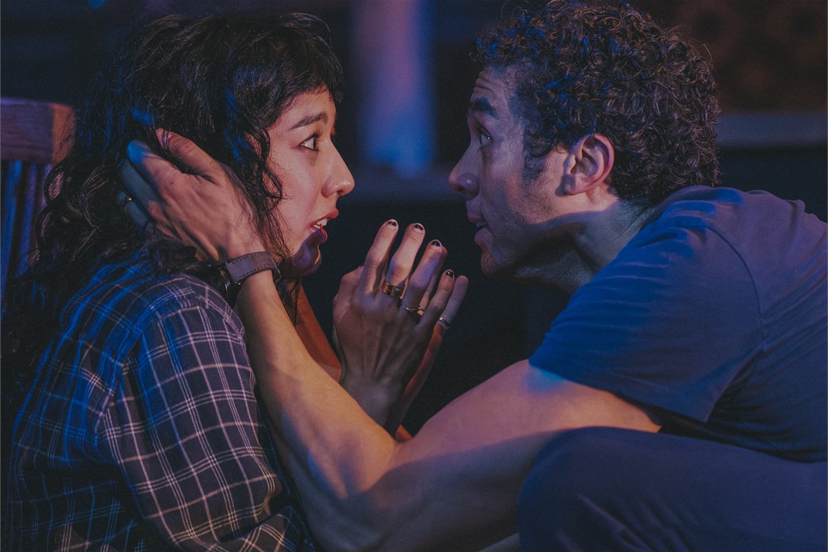 Cher Álvarez and Travis A. Knight in Paranormal Activity. Photo by Matthew Murphy