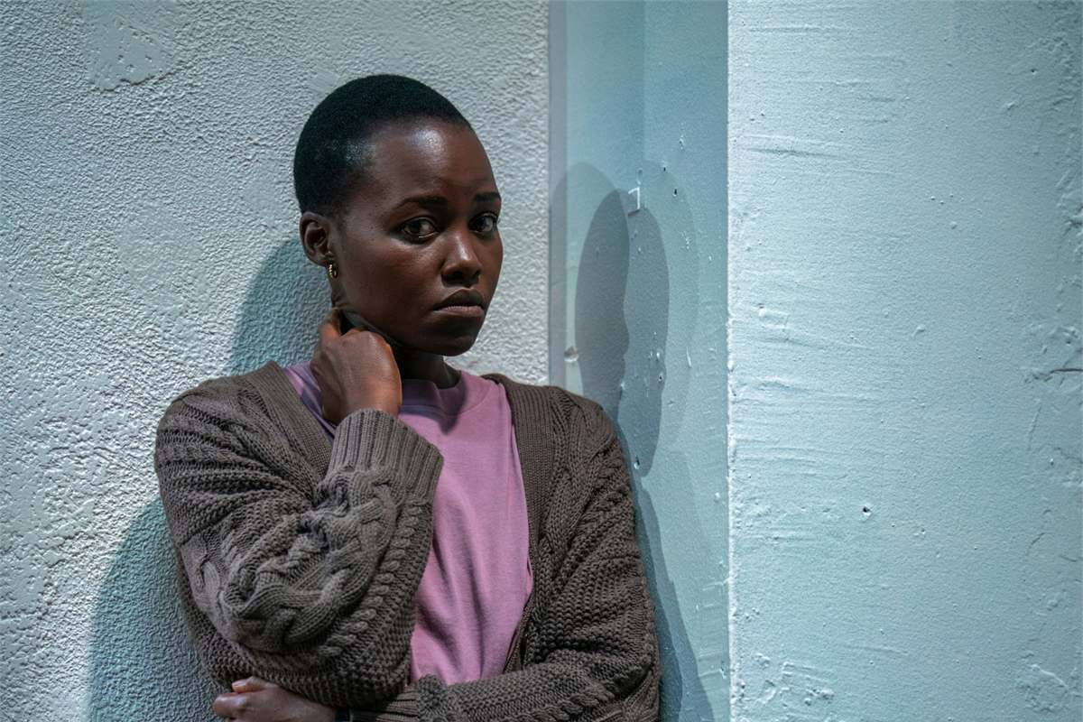 Lupita Nyong'o as A in Pre-Existing Condition at Greenwich House Theater. Photo by Jessica Kourkounis