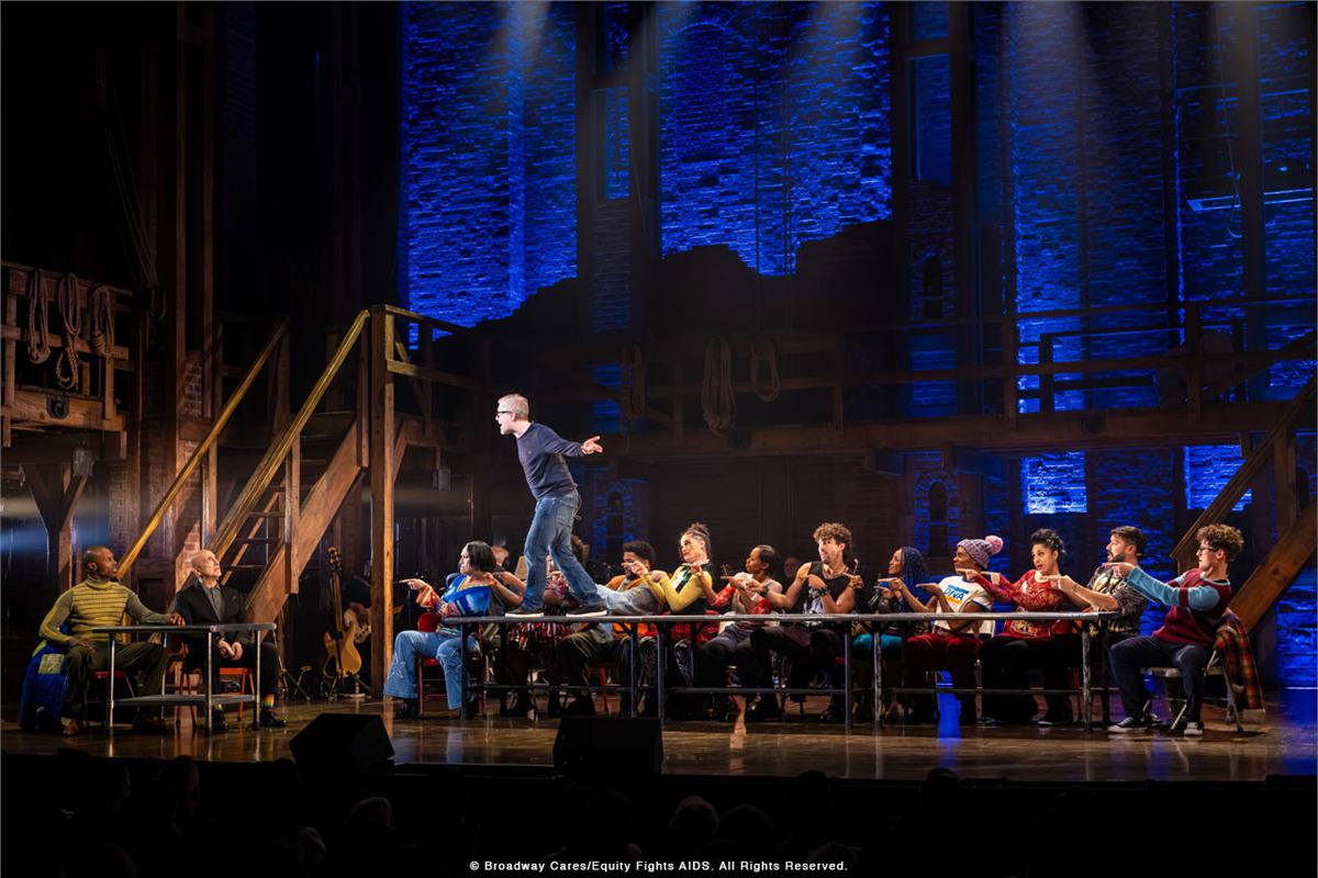 Anthony Rapp and the company of Rent, the 30th Anniversary Concert at the Richard Rodgers Theatre. Photo by Michael Hull