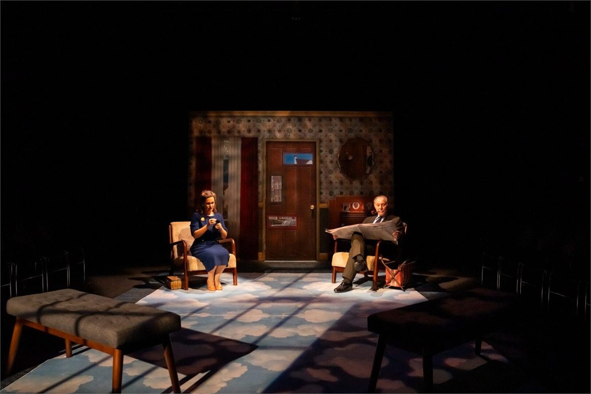 Rachel Botchan and Dominic Cuskern as Mrs. and Mr. Smith in The Bald Soprano. Photo by Al Foote