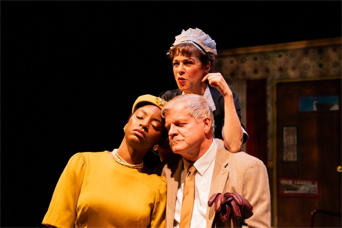 Carine Montbertrand, Anique Clements and Andy Paterson in The Bald Soprano. Photo by Al Foote