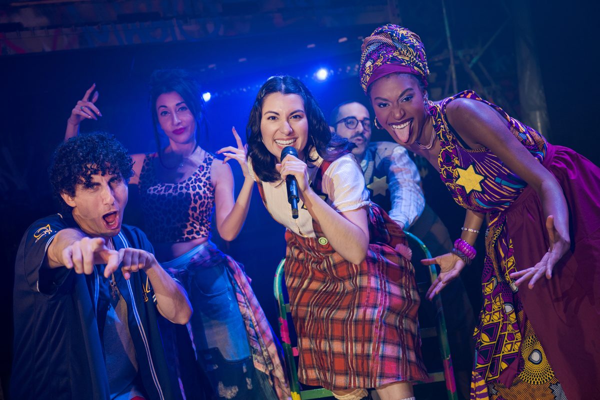 Alex Lewis, Jaz Zepatos, Olivia Bernábe, Rocky Paterra and Austen Horne in Slam Frank at the Orpheum Theatre. Photo by Shawn Salley Photography Alex Lewis, Jaz Zepatos, Olivia Bernábe, Rocky Paterra and Austen Horne in Slam Frank at the Orpheum Theatre. Photo by Shawn Salley Photography