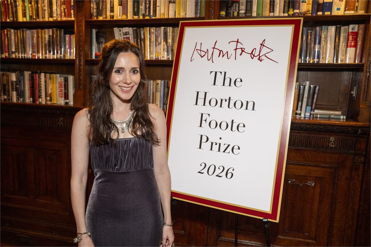 Talene Monahon at the 2026 Horton Foote Prize ceremony. Photo by Richard Termine