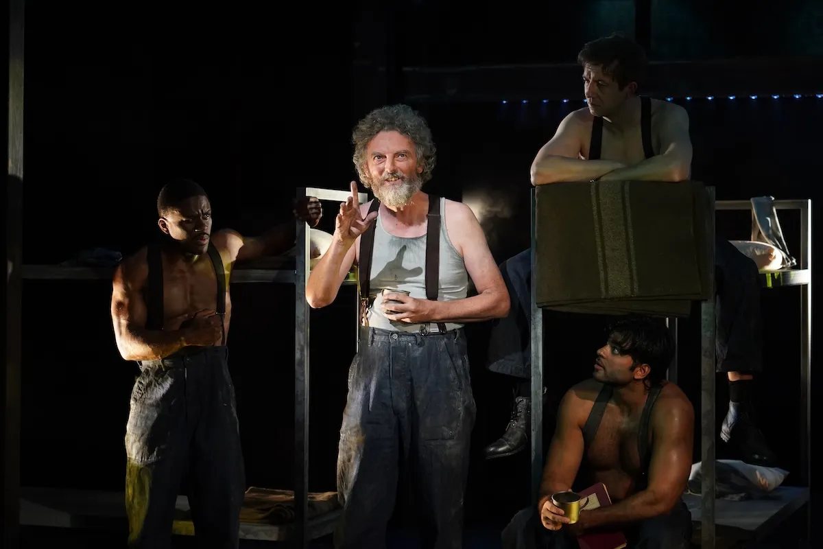 Hassiem Muhammad, John Keating, Adam Petherbridge and Ariyan Kassam in The Hairy Ape at the Irish Repertory Theatre. Photo by Carol Rosegg Hassiem Muhammad, John Keating, Adam Petherbridge and Ariyan Kassam in The Hairy Ape at the Irish Repertory Theatre. Photo by Carol Rosegg