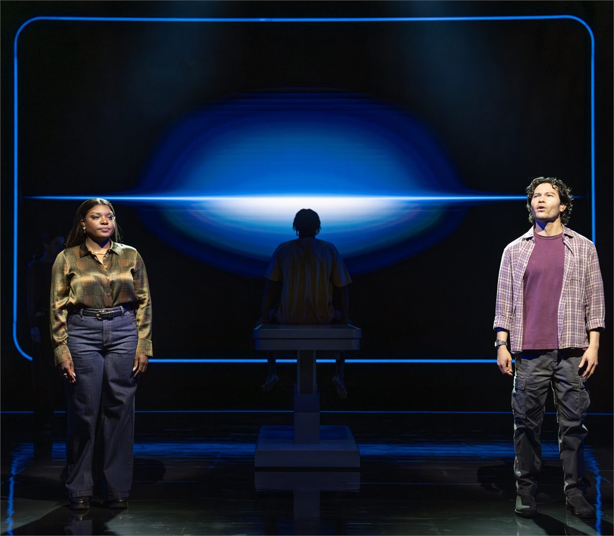 Joaquina Kalukango and Jason Tam in The Heart at the Laura Pels Theatre. Photo by Joan Marcus