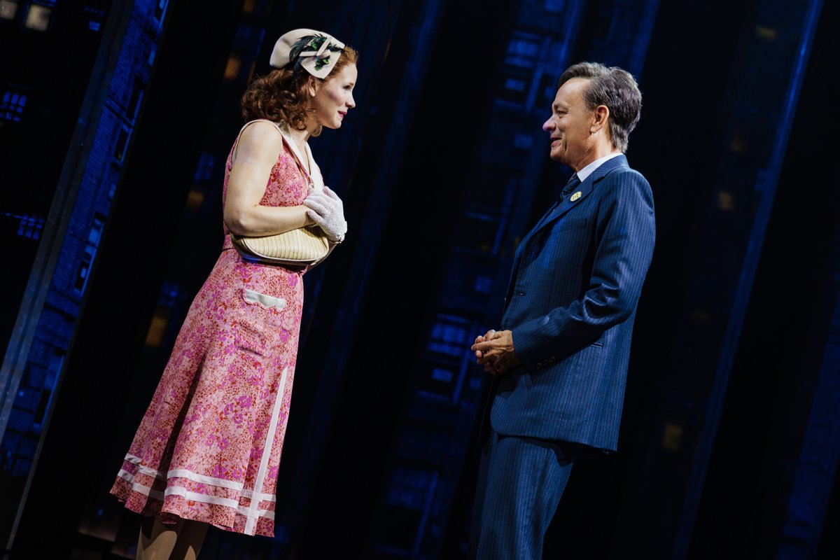 Kelli O’Hara and Tom Hanks in This World of Tomorrow at The Shed. Photo by Marc J. Franklin