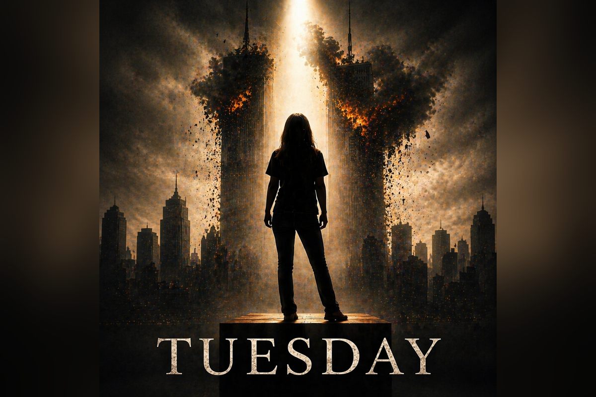 Artwork for Tuesday, a solo play by Laura Lee Botsacos