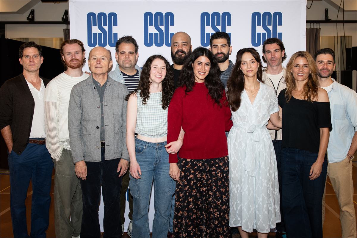Director Steven Pasquale (far left) with the company of Clifford Odets’ Waiting for Lefty and choreographer Susan Misner at Classic Stage Company. Photo by Allison Stock