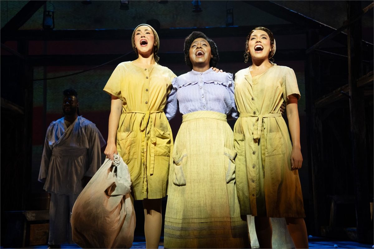Solea Pfeiffer, Ledisi and Liisi LaFontaine in Wanted on Broadway. Photo by Julieta Cervantes